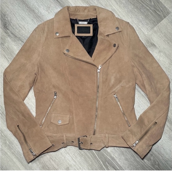 UGG Suede Leather Moto Jacket . Worn maybe 1-2 times. In excellent condition. - Picture 7 of 7